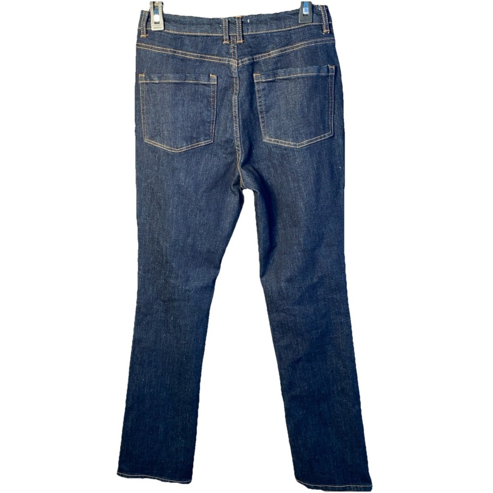 OAT New York Womens Straight Leg Jeans Size 4/27 Dark Wash Stretch Mid-Rise - Picture 3 of 6